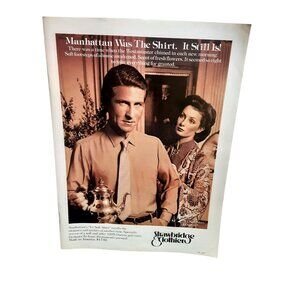 1979 Manhattan Shirt Vintage Print Ad Strawbridge Clothier Fashion